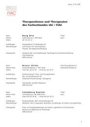 Therapeutinnen und Therapeuten des Fachverbandes IAC / FIAC