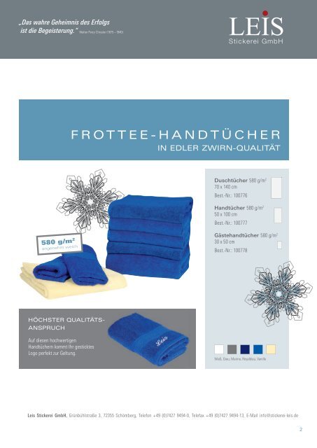 FROTTEE-BADEMANTEL - Stickerei Leis