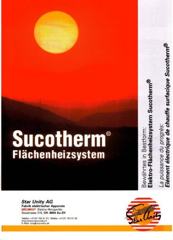 SUCOTHERM Flächenheizsystem - Star Unity AG