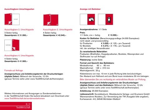 Mediadaten 2010 (PDF) - TextilWirtschaft