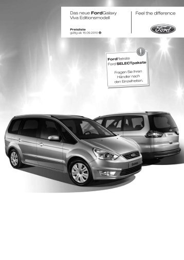 Preisliste Ford Galaxy Viva, 9/2010 - mobilverzeichnis.de