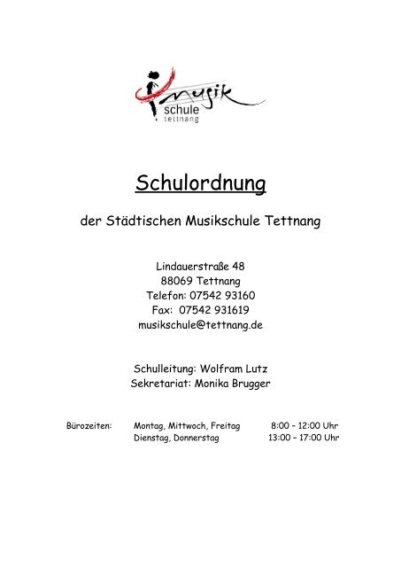 Schulordnung - Musikschule Tettnang