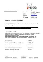 Öffentliche Ausschreibung nach VOB Ortsbauamt - Gemeinde Marxzell