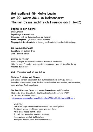 Jesus sucht sich Freunde - Marienportal in / um Delmenhorst