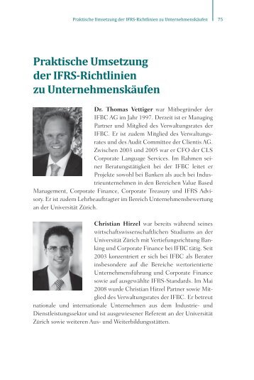 Praktische Umsetzung der IFRS-Richtlinien zu ... - IFBC