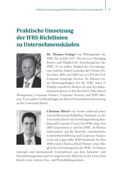 Praktische Umsetzung der IFRS-Richtlinien zu ... - IFBC