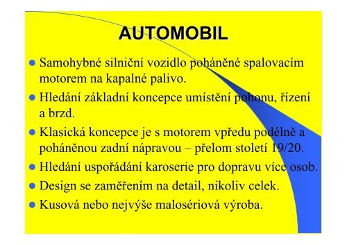 Přednáška - Vývoj automobilu a spalovacího motoru