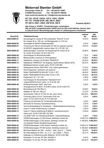 DKW RT-Modelle / RT 125 bis RT 350 S - Motorrad Stemler GmbH