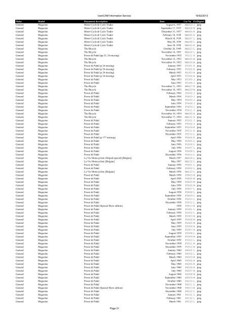 Information Service catalogue - Iceni CAM Magazine