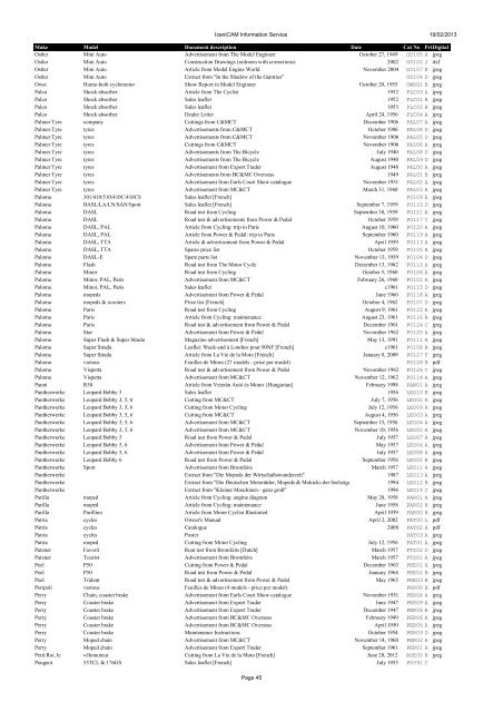 Information Service catalogue - Iceni CAM Magazine