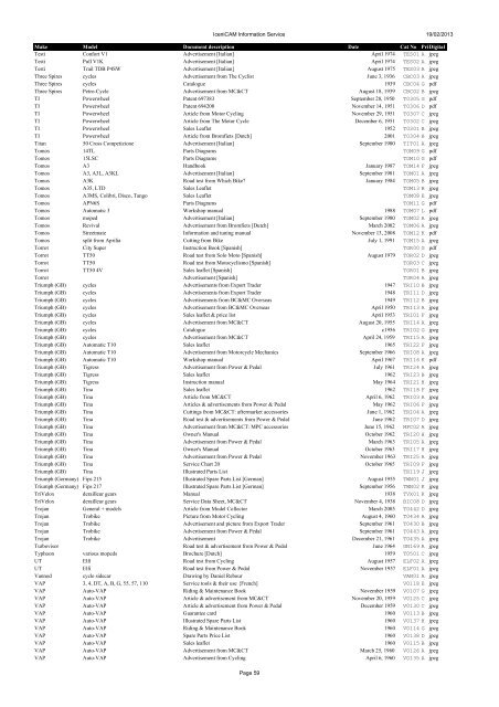 Information Service catalogue - Iceni CAM Magazine