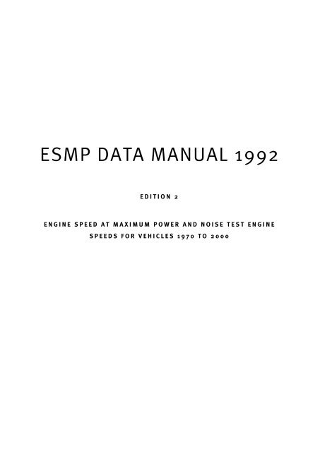 ESMP Data Manual 1992 - EPA Victoria