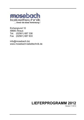 aktuellen Produktkatalog - bei mosebach