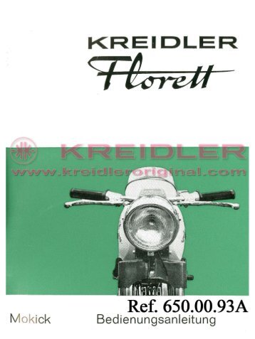 Kreidler Florett Bedienunsanleitung - Kreidler Original | Ersatzteile ...