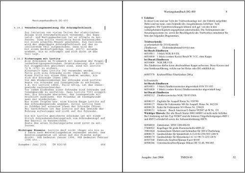 Wartungshandbuch DG-400 Berichtigungsstand ... - DG Flugzeugbau