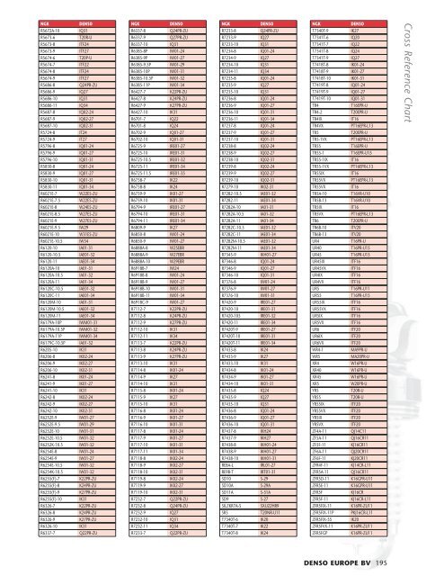 Ngk Comparison Chart