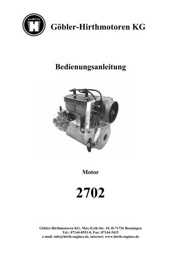 Bedienungsanleitung 2702 - Hirth Motoren