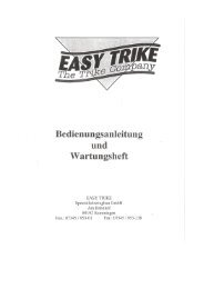 Bedienungs- und Betriebsanweisung Easy Trike - Wonnegautriker