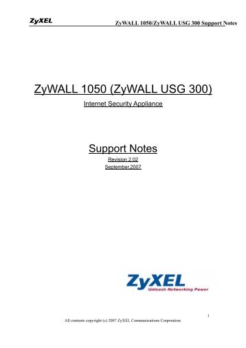ZyWALL 1050 (ZyWALL USG 300) - ZyXEL