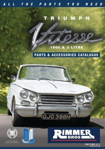 Triumph Vitesse Parts and Accessories Catalogue - Rimmer Brothers