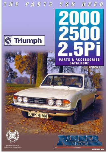 Rimmer Bros - Triumph 2000/2500/2.5PI - Rimmer Brothers
