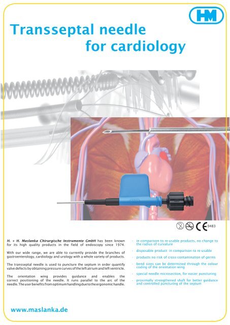 Transseptal needle for cardiology - H. + H. Maslanka Chirurgische ...