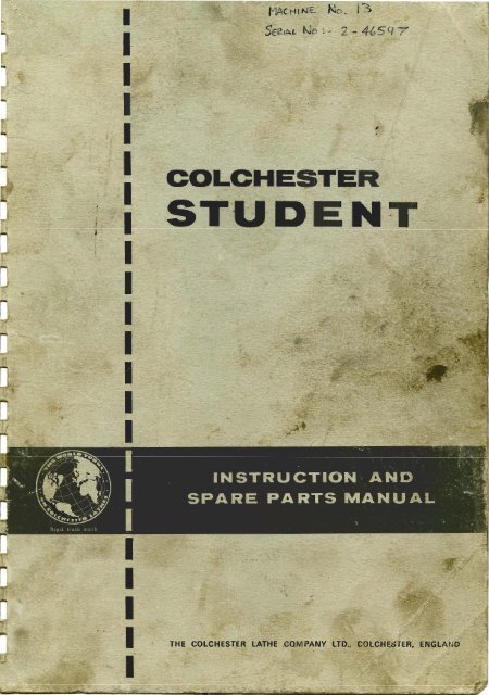 Colchester Student Lathe Manual - Igor Chudov