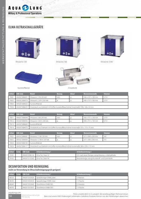 AquaLung OPS - JWL Aqualung Tauchsportartikel GmbH