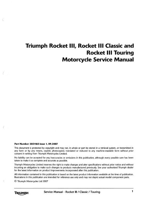 Triumph Rocket Ill Rocket Iii Classic And Rocket Iii Touring
