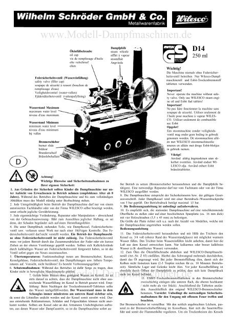 Wilesco Dampfmaschine D14 - Modell Dampfmaschinen