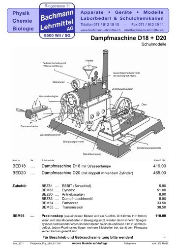 Dampfmaschine D18 + D20 - Bachmann Lehrmittel AG