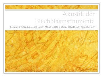 Akustik der Blechblasinstrumente