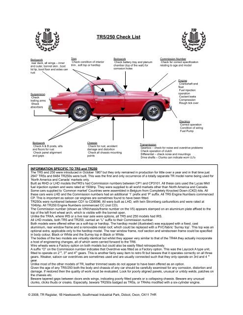 TR5 Buyers Guide - TR Register