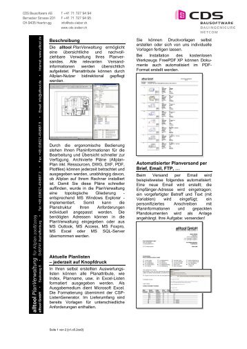 alltool Plan Verwaltung