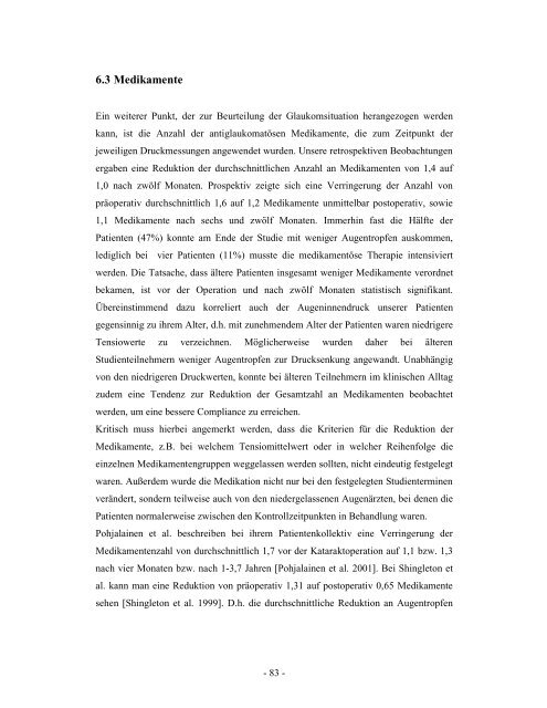 Einfluss der clear-cornea-Phakoemulsifikation auf den ...