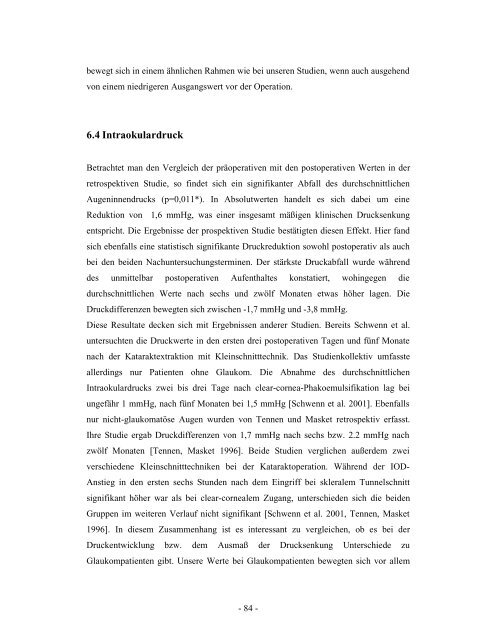 Einfluss der clear-cornea-Phakoemulsifikation auf den ...