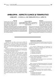 AMBLIOPIA – ASPECTE CLINICE ªI TERAPEUTICE - Arta Medica