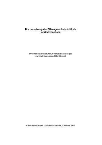 Die Umsetzung der EU-Vogelschutzrichtlinie in Niedersachsen