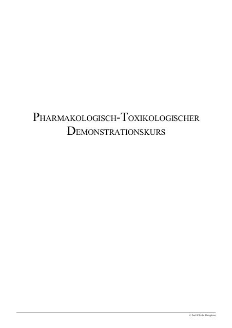 Pharmakologischer Demonstrationskurs