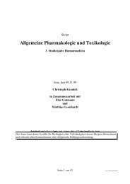 Allgemeine Pharmakologie und Toxikologie