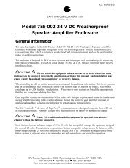 Model 758-002 24 V DC Weatherproof Speaker ... - GAI-Tronics