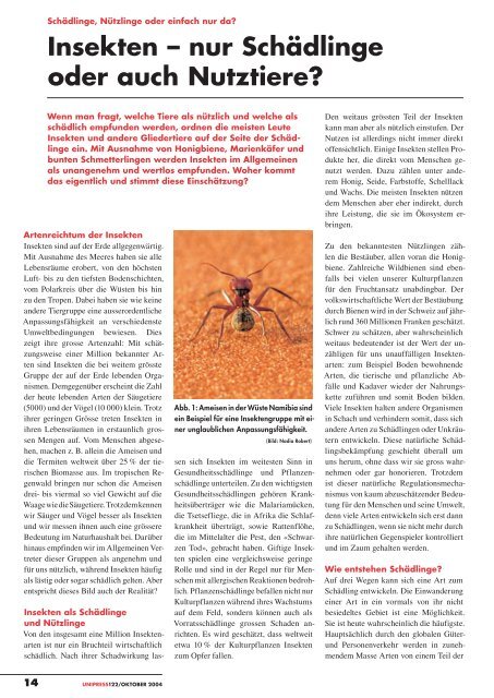 Insekten – nur Schädlinge oder auch Nutztiere? (pdf, 783KB