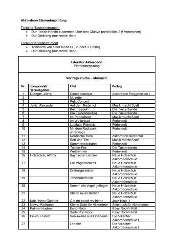 Akkordeon Elementarprüfung Tonleiter Tasteninstrument • Dur ...