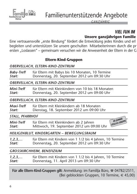 Jahresprogramm 2012/2013 - Familienforum MÃ¶lltal