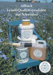 Allbäck - Broschüre Deutsch - Leinöl natürlich