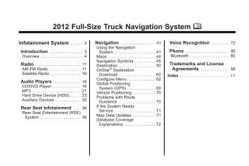 2012 Full-Size Truck Navigation System M - Chevrolet