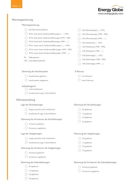 Aufnahmebogen Energieausweis - ENERGY GLOBE Portal