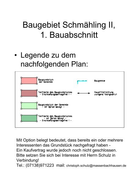 Schmähling II, 1. Bauabschnitt - Gemeinde Massenbachhausen