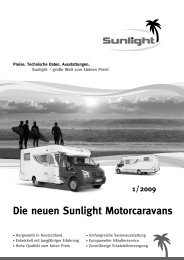 Preisliste Motorcaravan - Sunlight