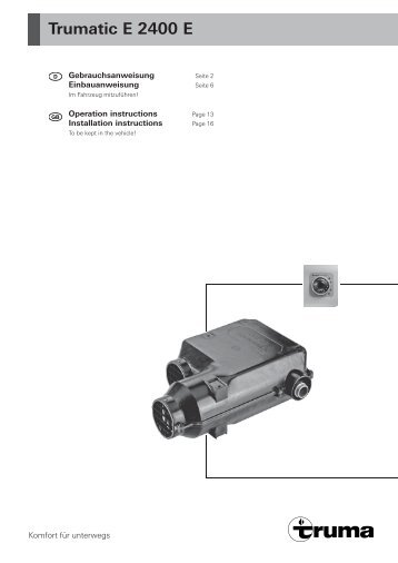 Trumatic E 2400 E - Truma Gerätetechnik GmbH & Co. KG